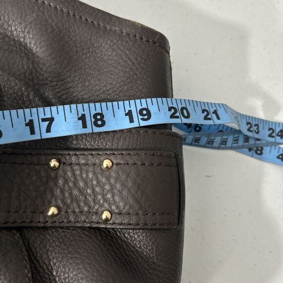 Cole Haan Purse Womens Pebbled Leather Shoulder Bag Bucket Studded Tote Handbag - Picture 7 of 16